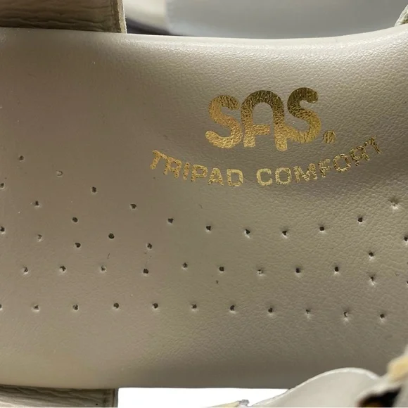 SAS Womens Shoes Suntimer Sandals Sz 10 Slim Ivory White Leather Heeled Comfort - Picture 6 of 12